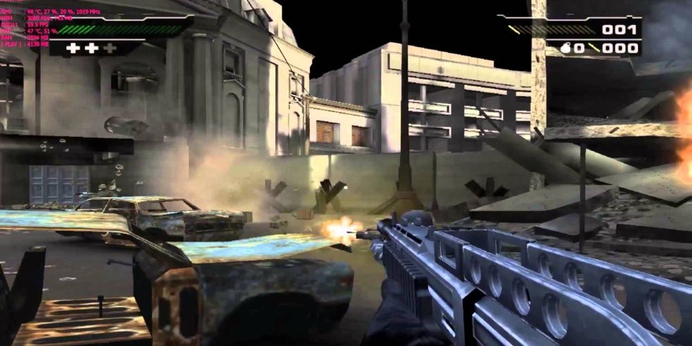 Black PS2 shooting in the city 