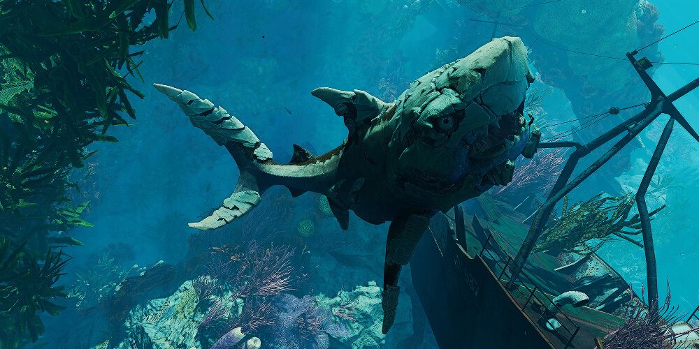 Maneater Bone Shark Swims Up