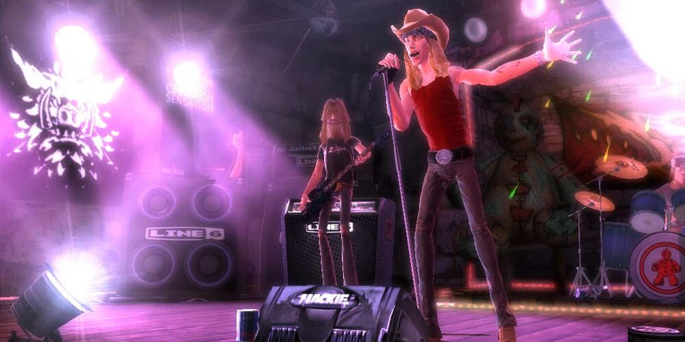Cowboy Singer And Guitarist On Bright Stage
