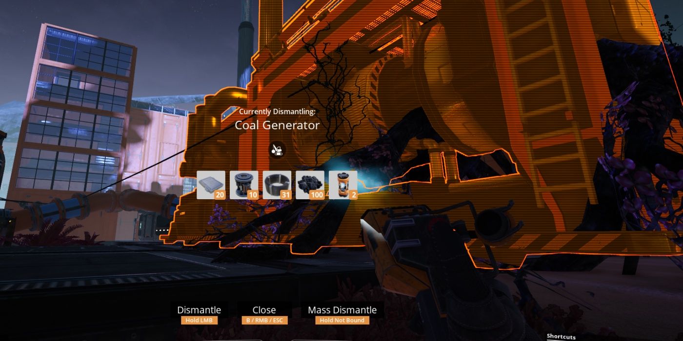 Satisfactory: Player Dismantling Coal Generator