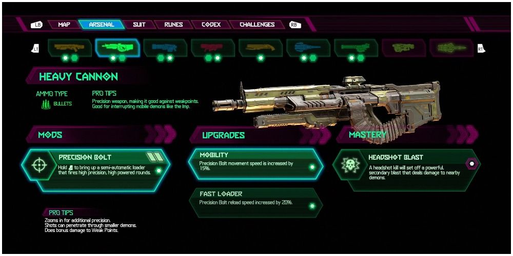 Doom Eternal Precision Bolt Fully Upgraded