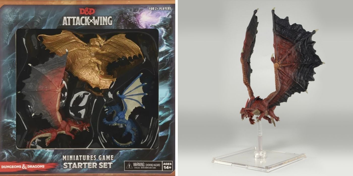 Dungeons and Dragons Attack Wing Game Box With Dragon Miniature
