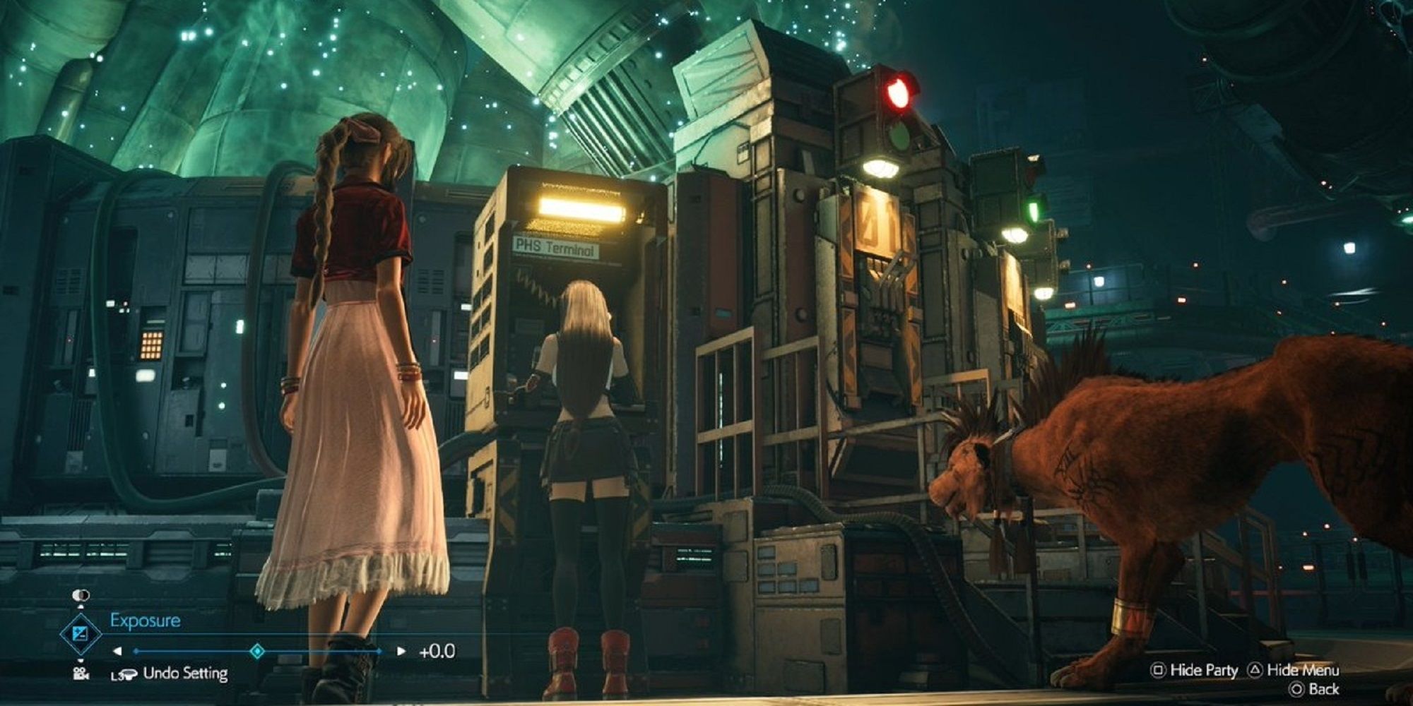 Aerith and Tifa pictured in Final Fantasy 7 Intergrade's photo mode.