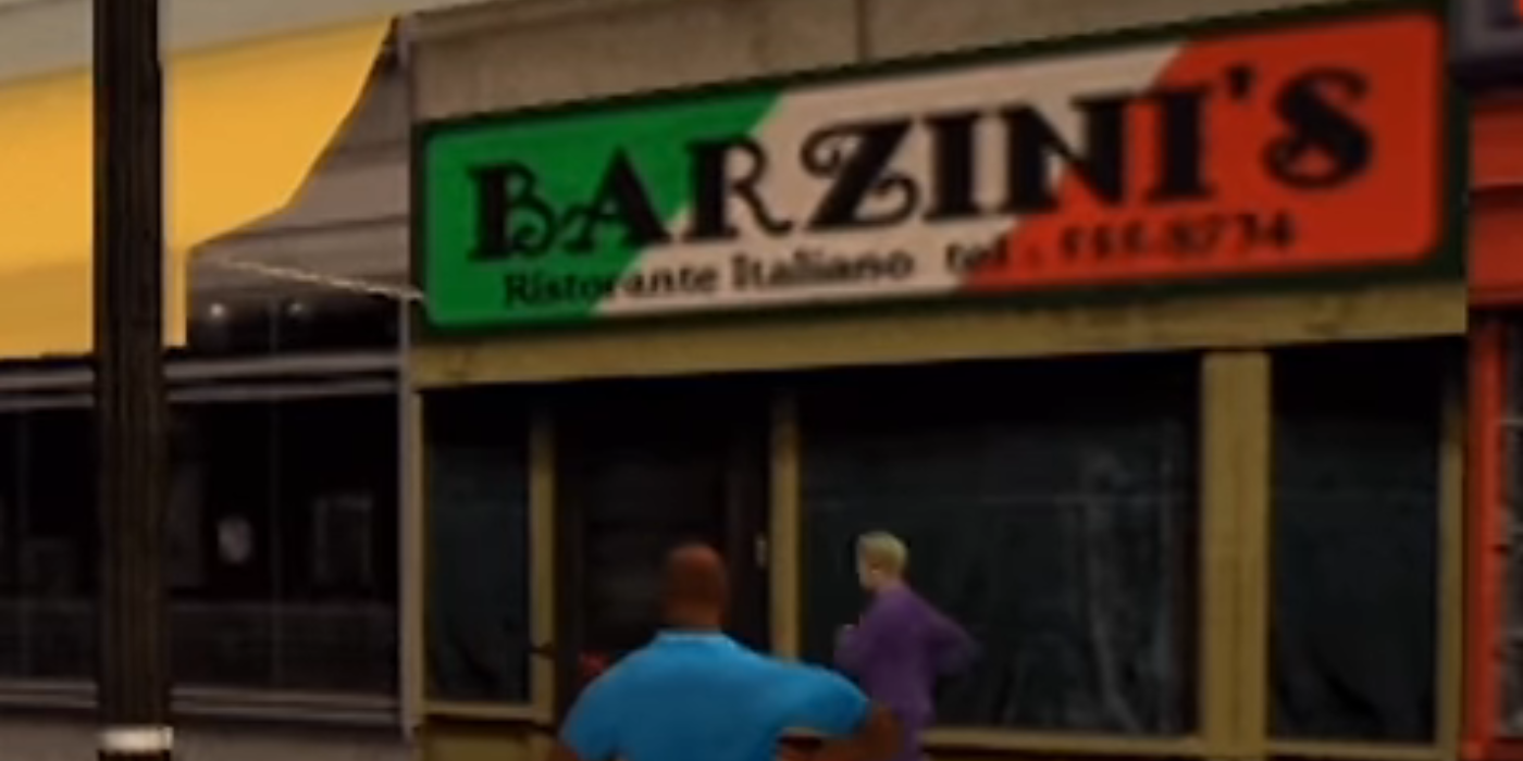 Victor stands in front of Barzini's restaurant