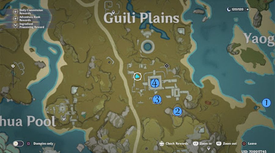 Genshin Impact Geoculus locations guide map points Guili Plains
