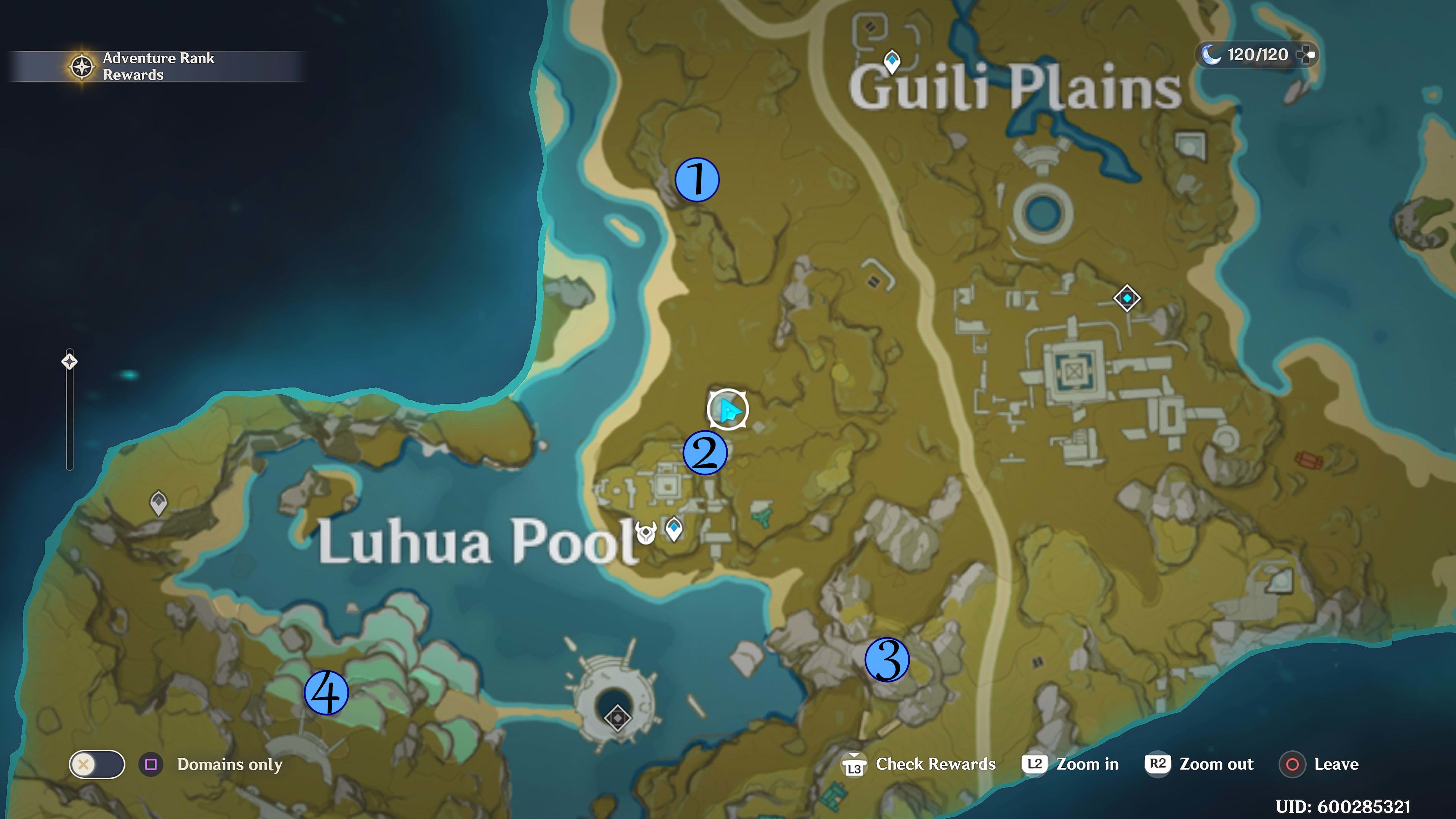Genshin Impact Geoculus locations guide map points Luhua Pool
