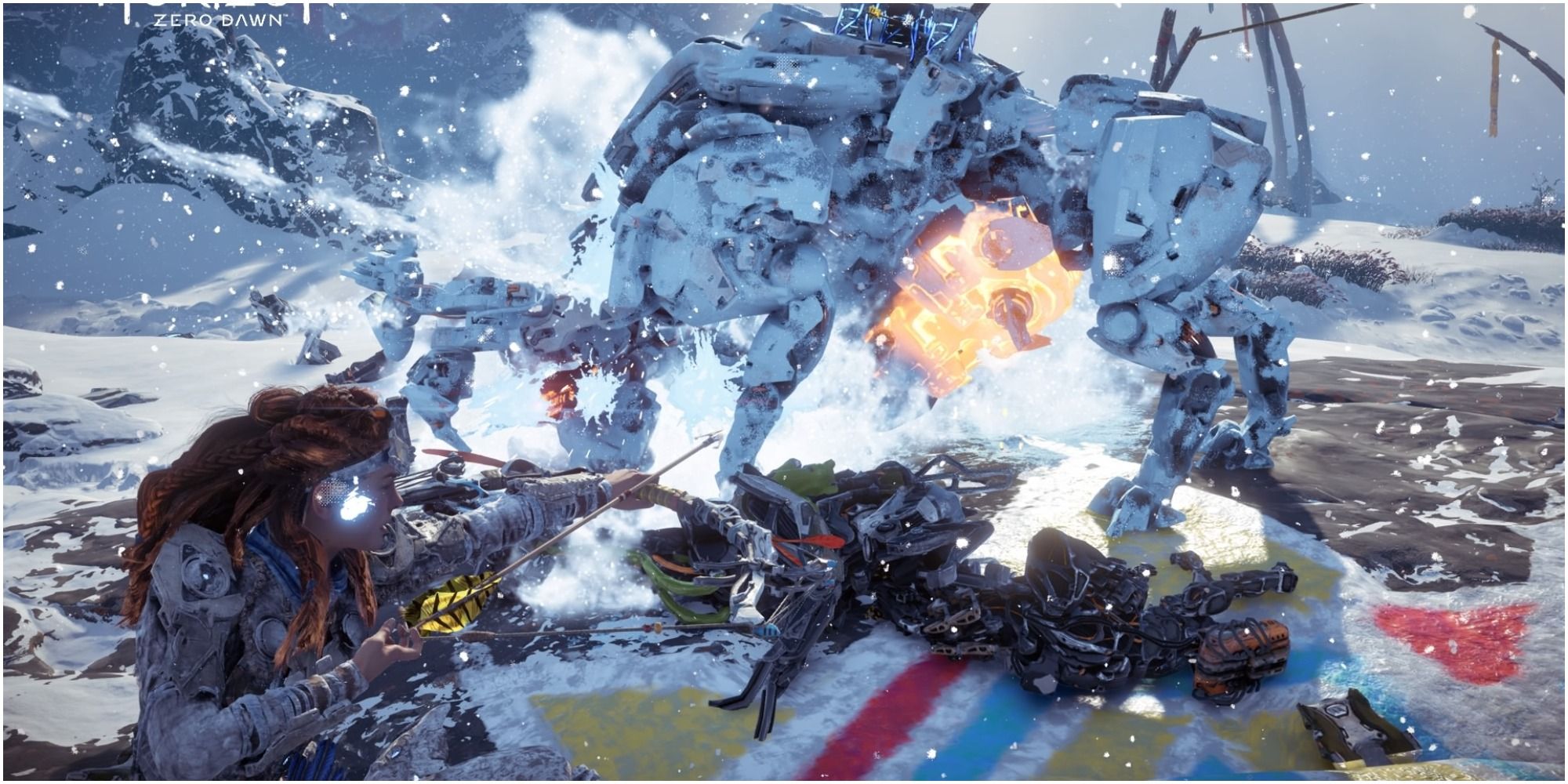Horizon Zero Dawn Frozen Wilds Ikres Challenge Aloy Vs Frozen Trampler