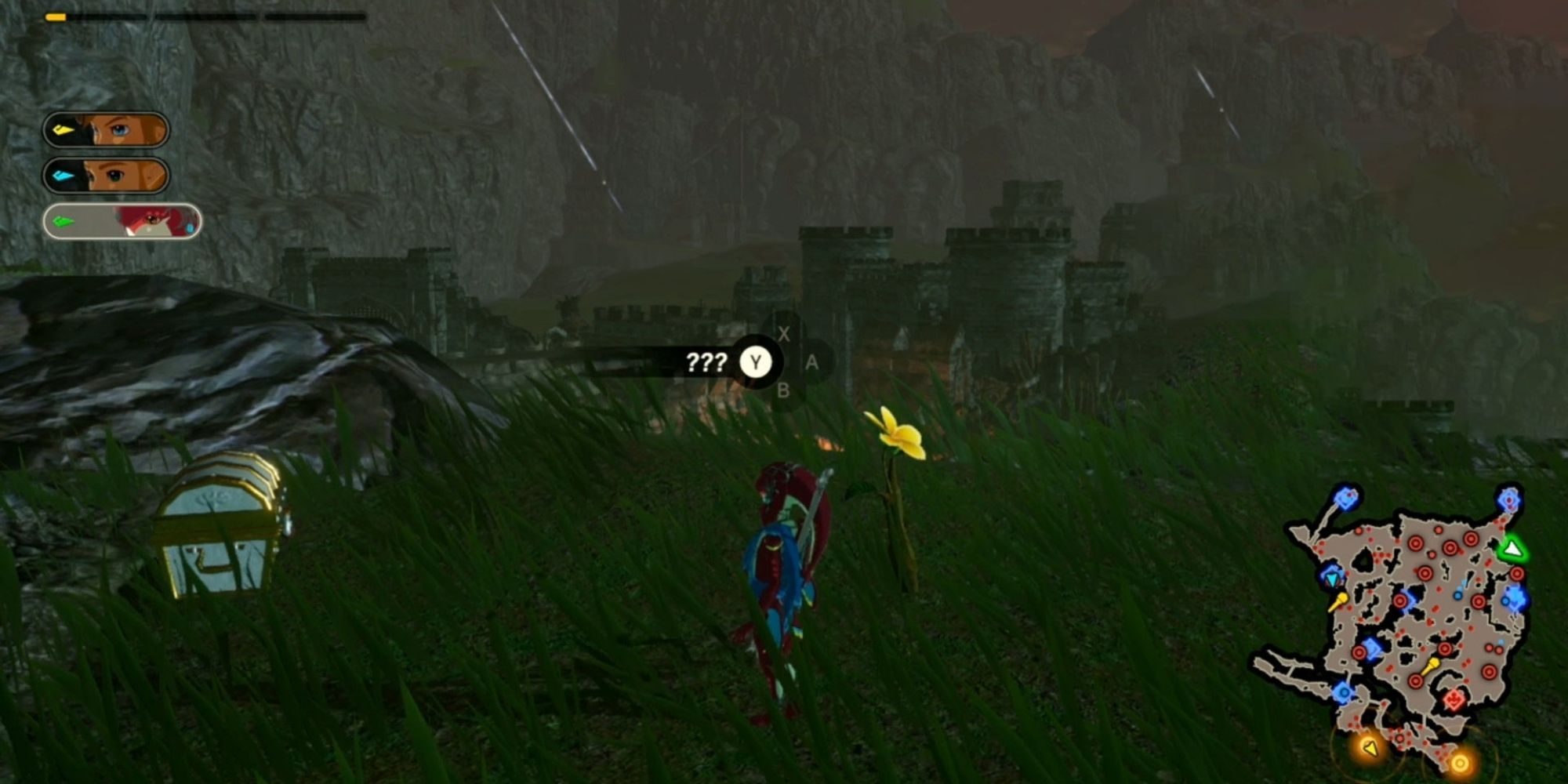 Hyrule Warriors Age of Calamity - Hero Finding Korok Seed In Fort Hateno