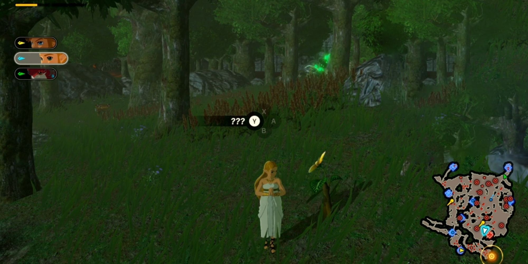 Hyrule Warriors Age of Calamity - Hero Finding Korok Seed In Fort Hateno