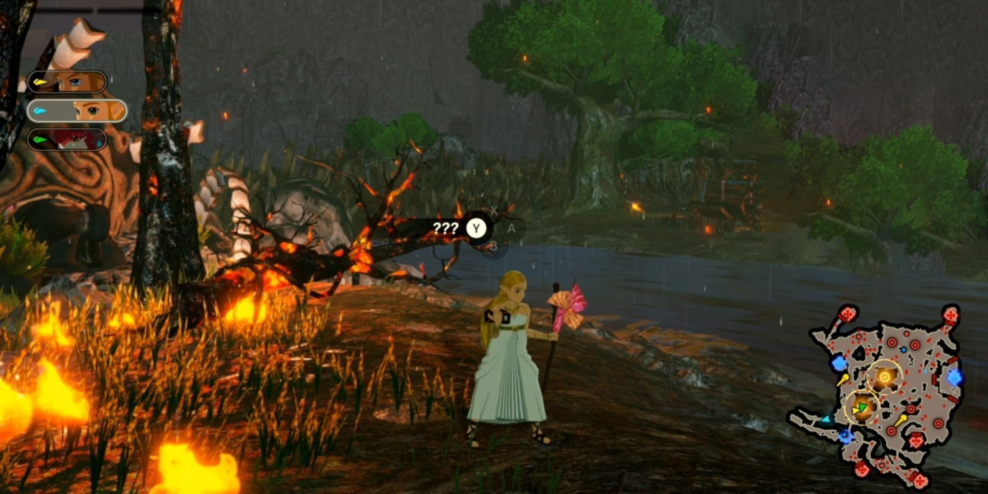 Hyrule Warriors Age of Calamity - Hero Finding Korok Seed In Fort Hateno