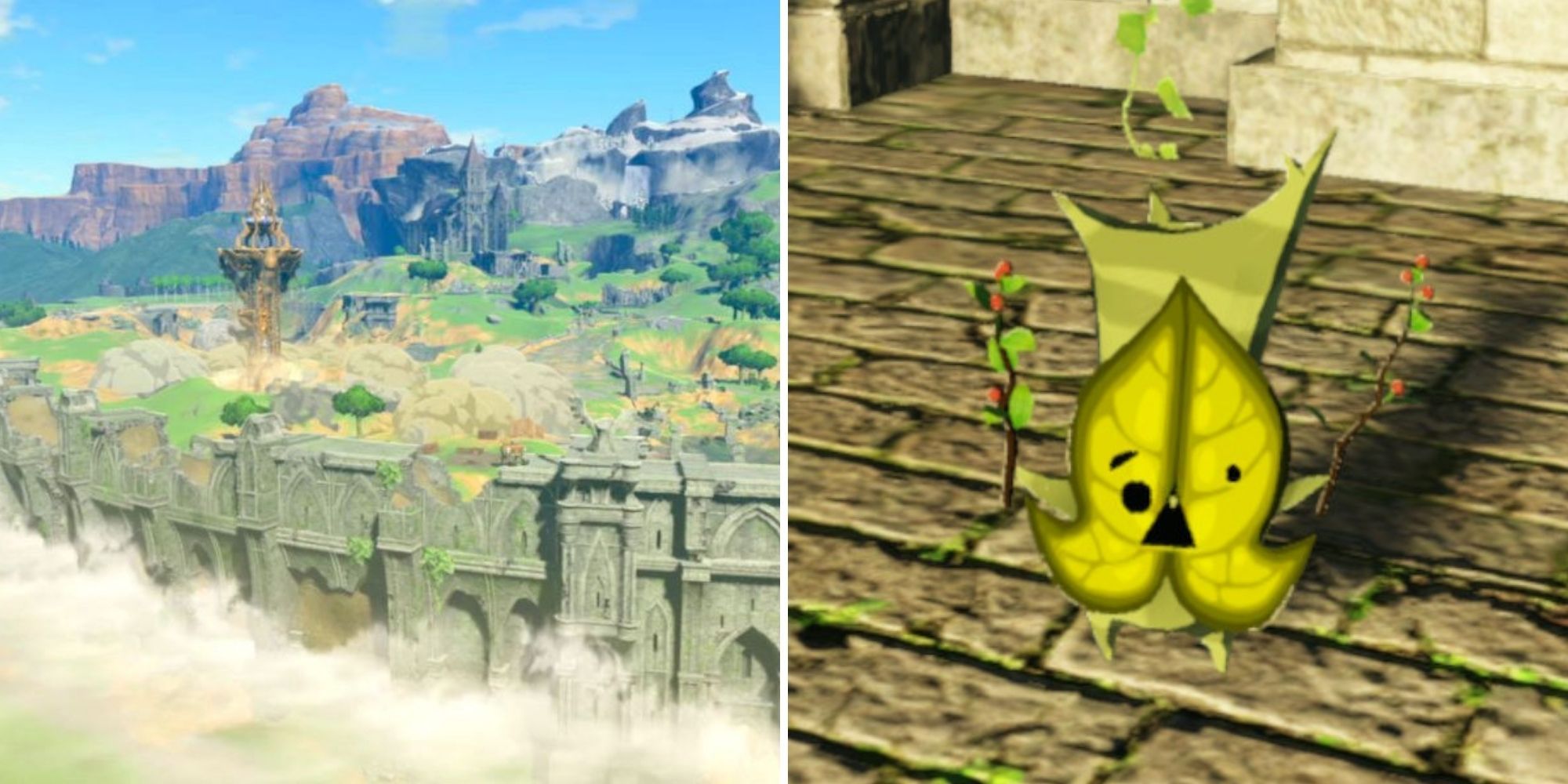 Hyrule Warriors Age of Calamity - The Great Plateau, Korok on right