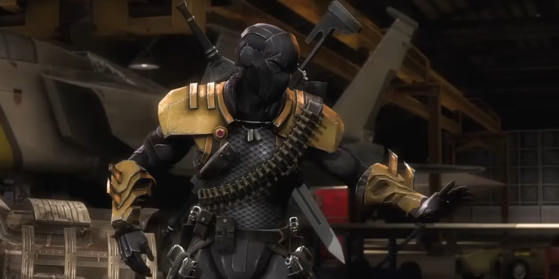 Injustice Gods Among Us - Deathstroke in his battle armor