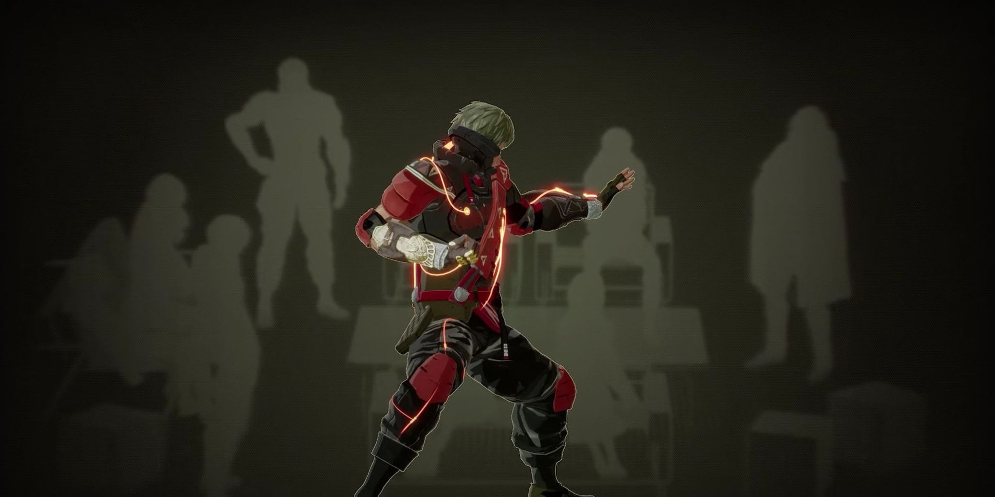 Gemma Garrison with his special Kiseki gloves on his hands in Scarlet Nexus