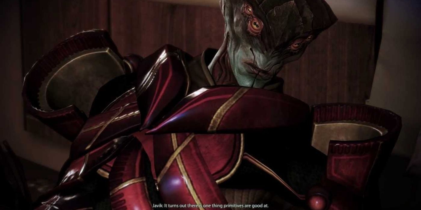 Mass Effect - Screenshot of Javik after waking up the next morning having slept with him