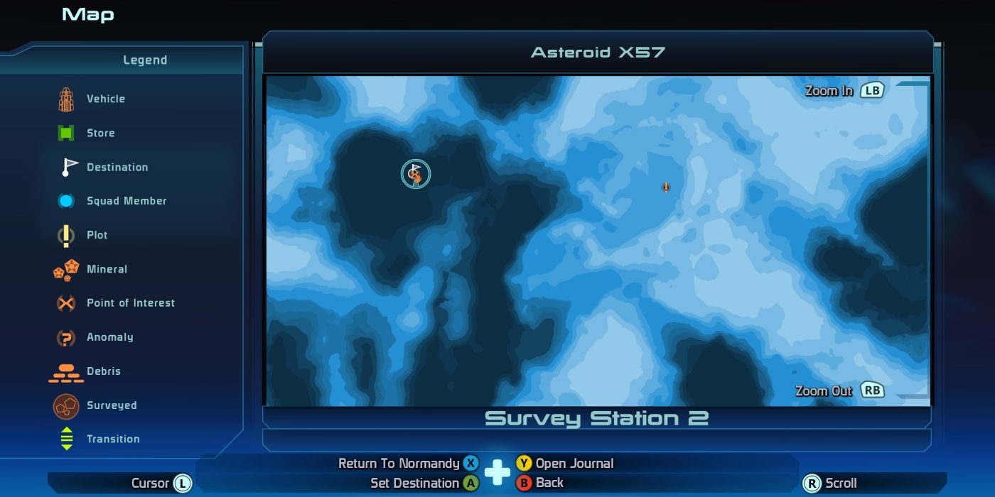 Mass Effect Screenshot Of Map Showing Survey Station 2