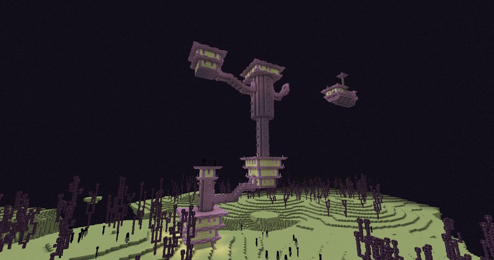 end citty in minecraft with endermen 
