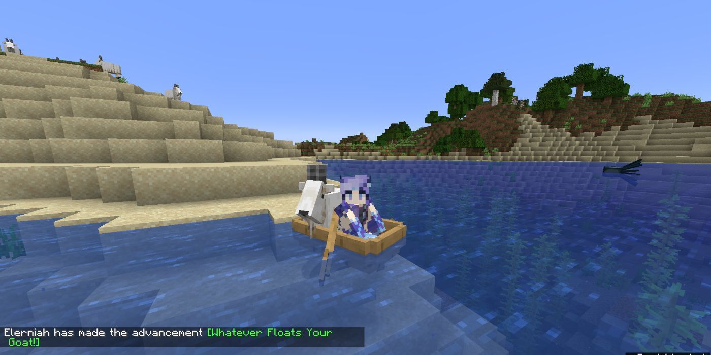 Minecraft goat in a boat achievement