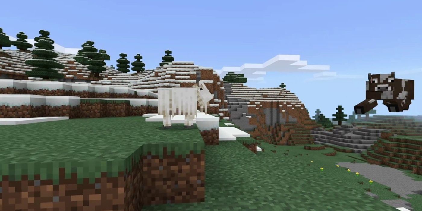 Minecraft Goat ramming into a cow
