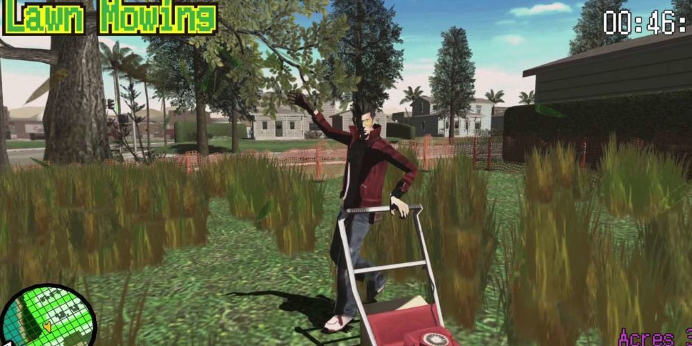 Travis Touchdown Mowing Lawn No More Heroes