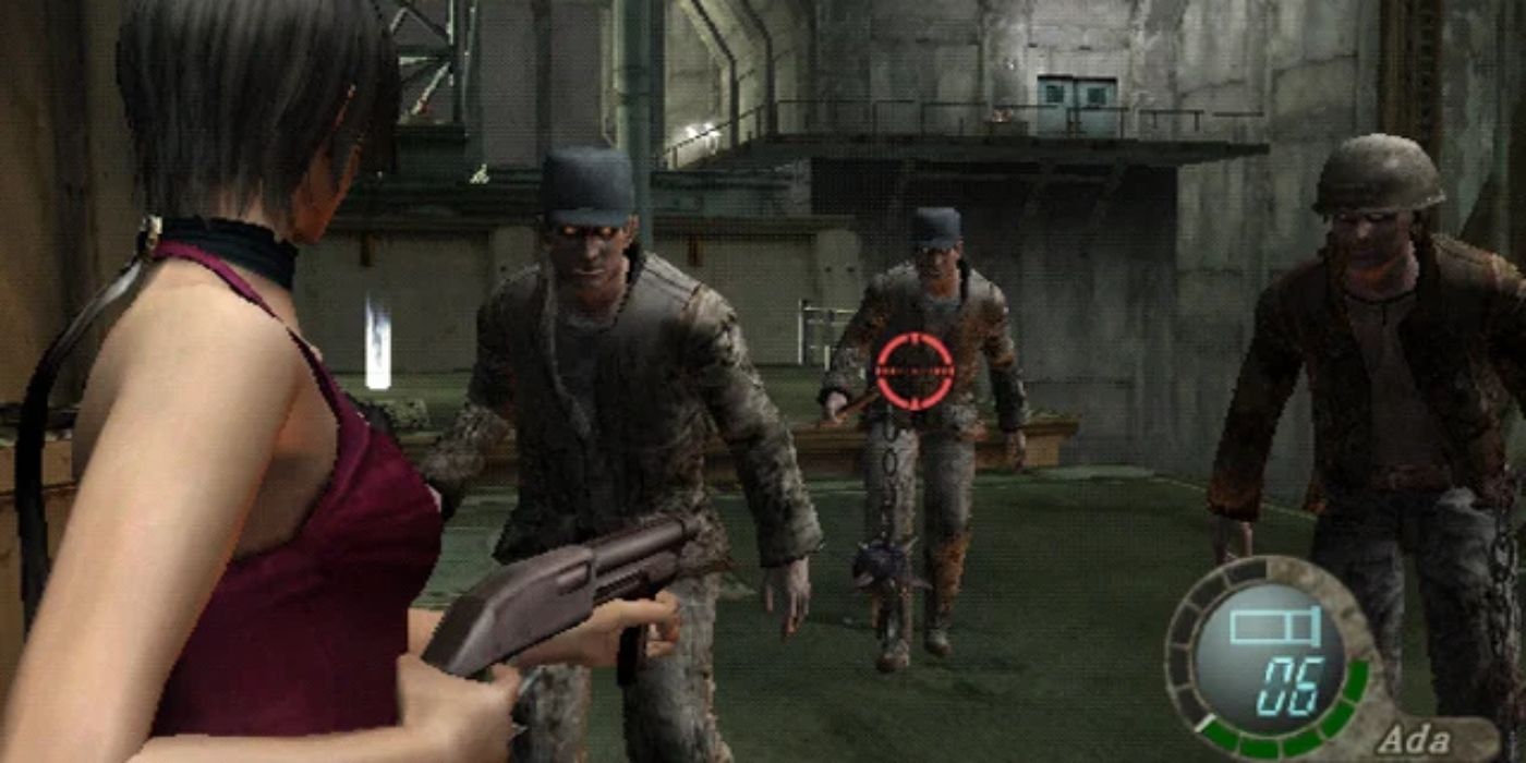 Resident Evil 4 Screenshot Of Wii Version With Ada Wong Shooting Infected