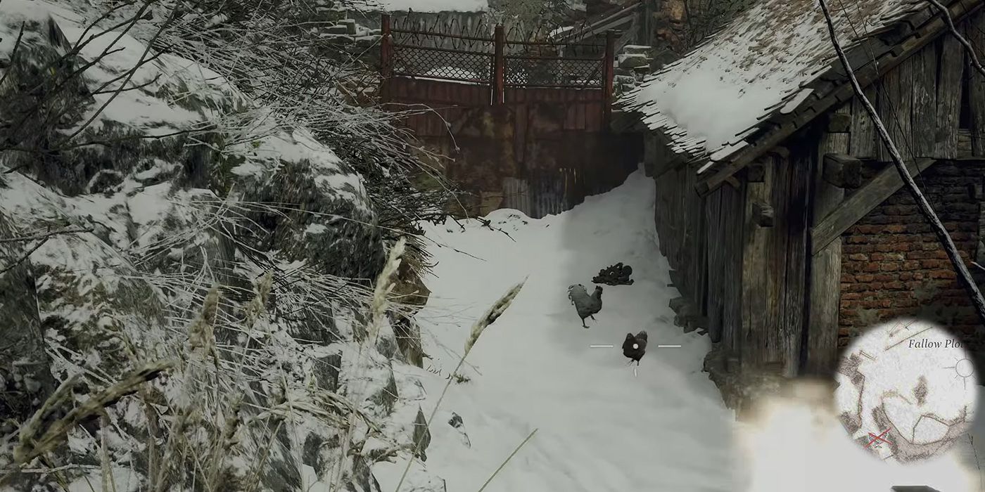 Resident Evil Village - Chickens Near The Barn Building In Fallows Plot