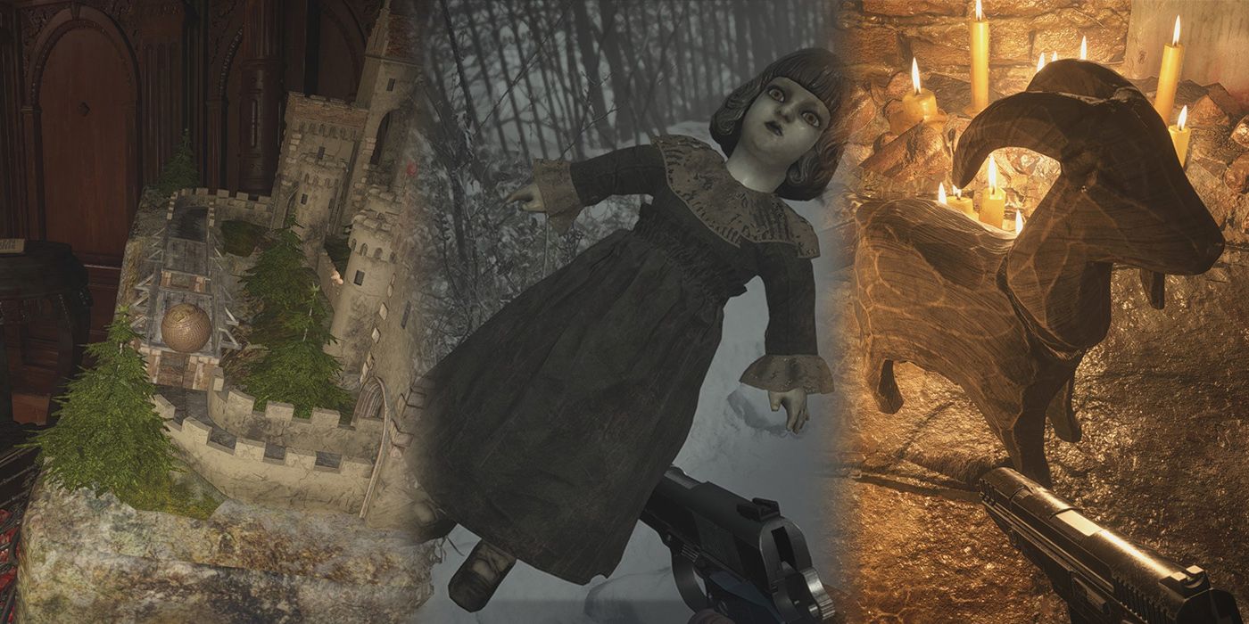 Resident Evil Village -One Of The Ball Puzzles, A Fully Completed Combinable Treasure, And A Goat Of Warding