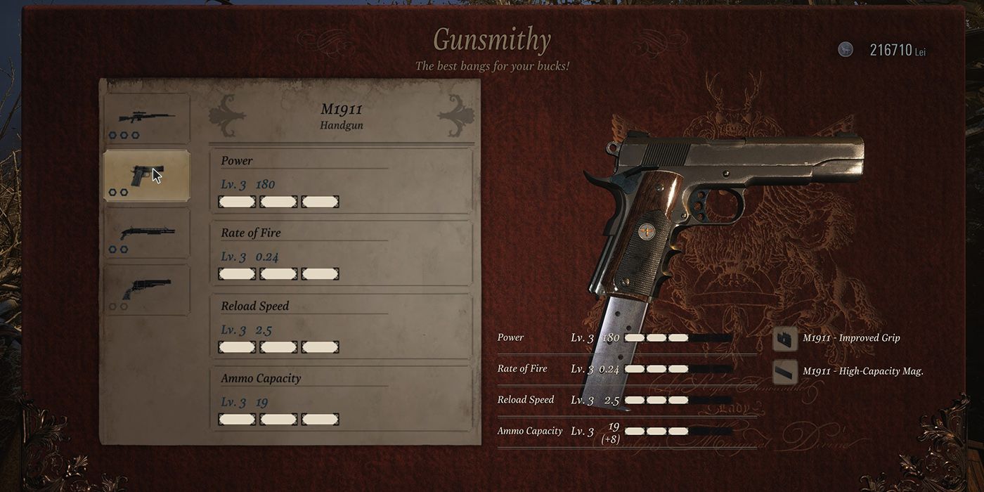 Resident Evil Village -Upgrading The M1911 To Max
