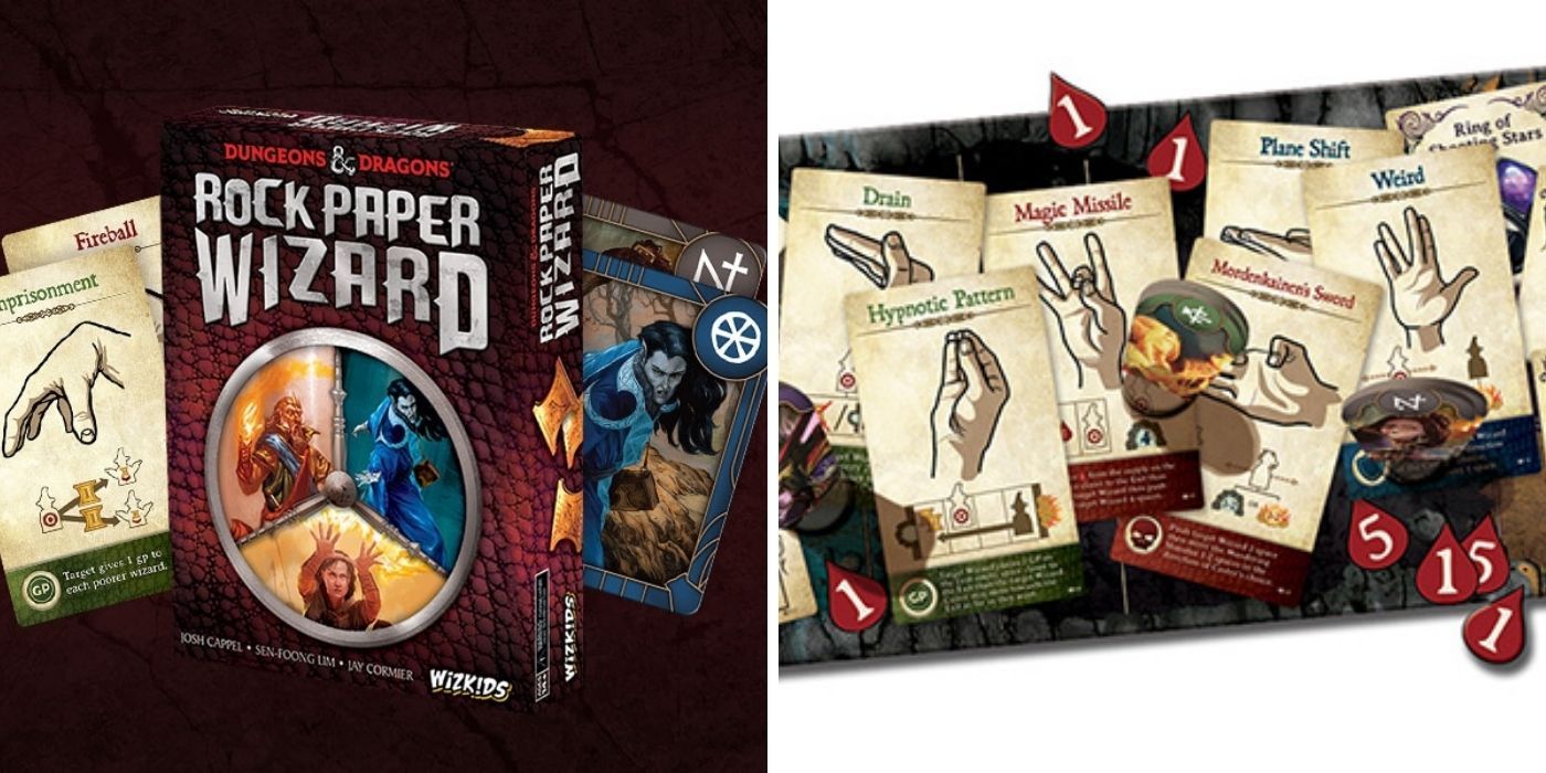 Rock Paper Wizard Dungeons and Dragons Card Game Box and Cards on Table
