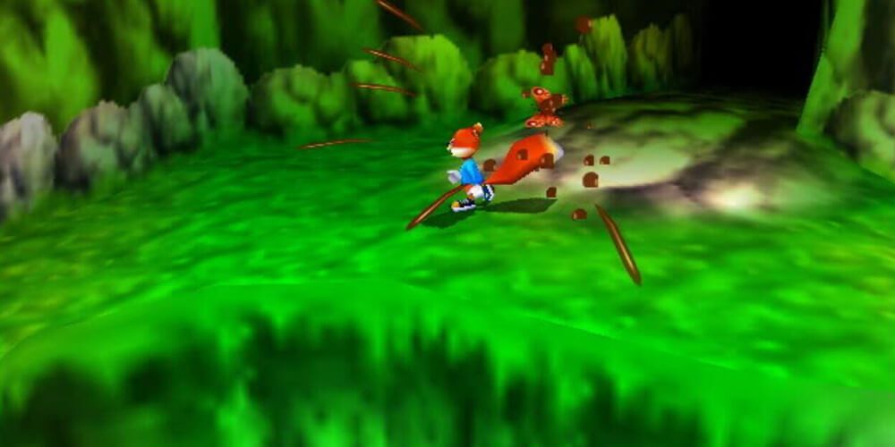 Conker Runs Across A Green Area
