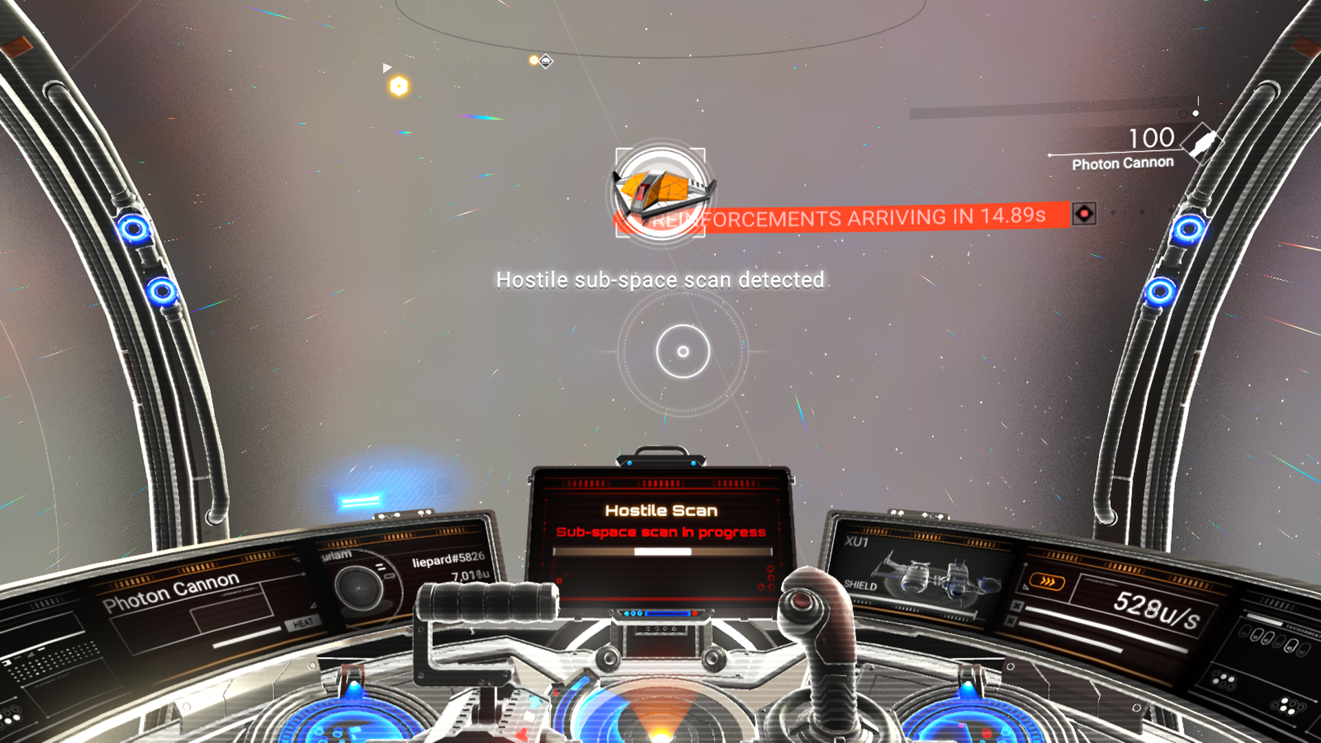 sentinel starship scanning in space
