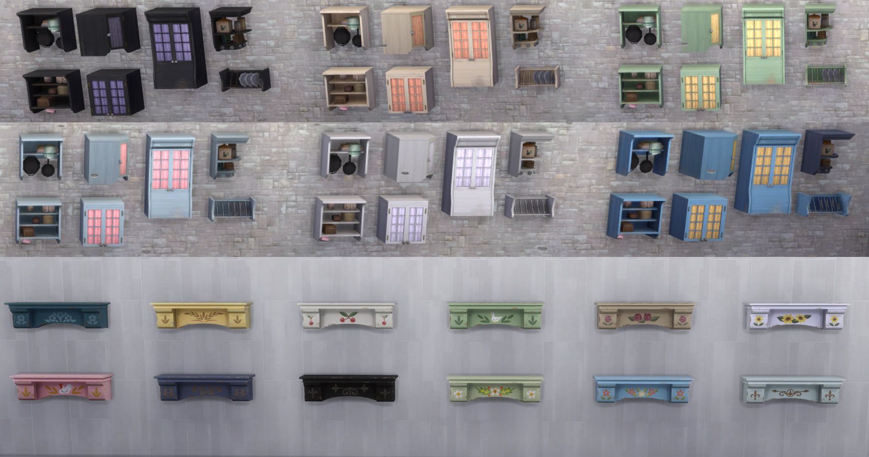 Sims 4 kits wall shelves