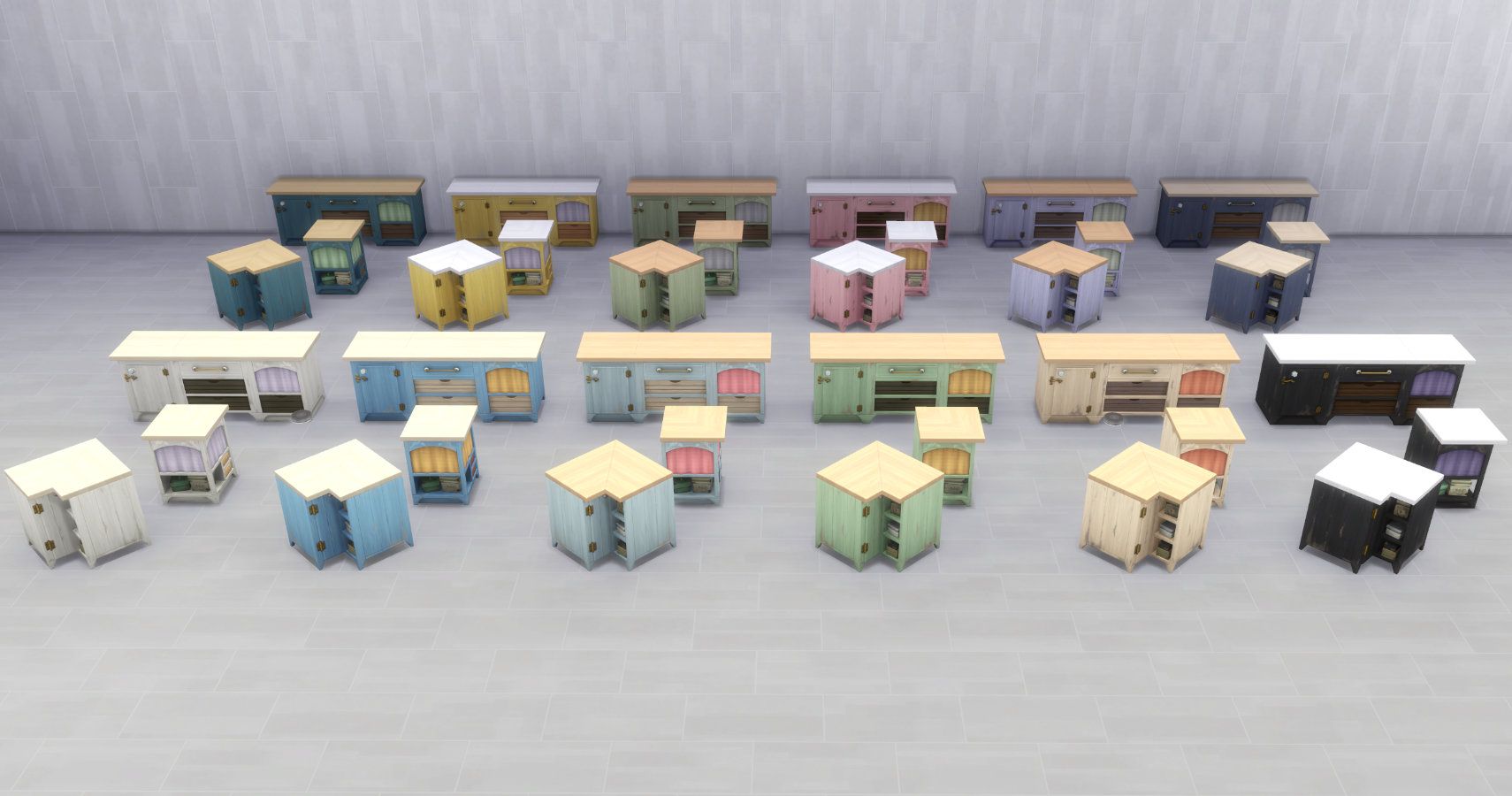 TS4 rustic kit counters all swatches