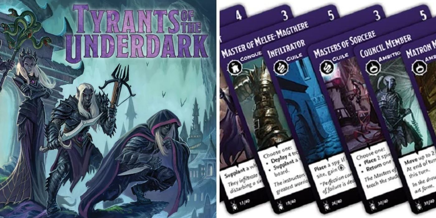 Tyrants of the Underdark Card Game Board Game Cover and Cards