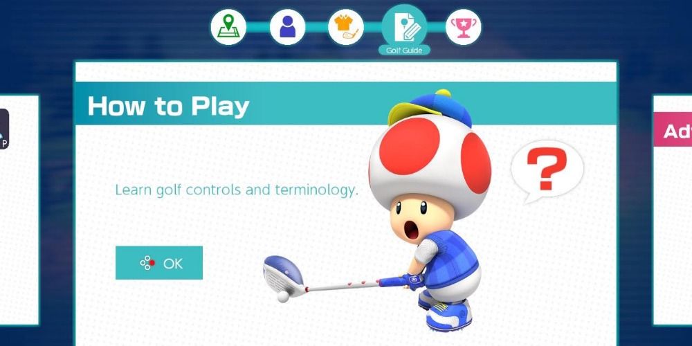 golf guide tab in mario golf