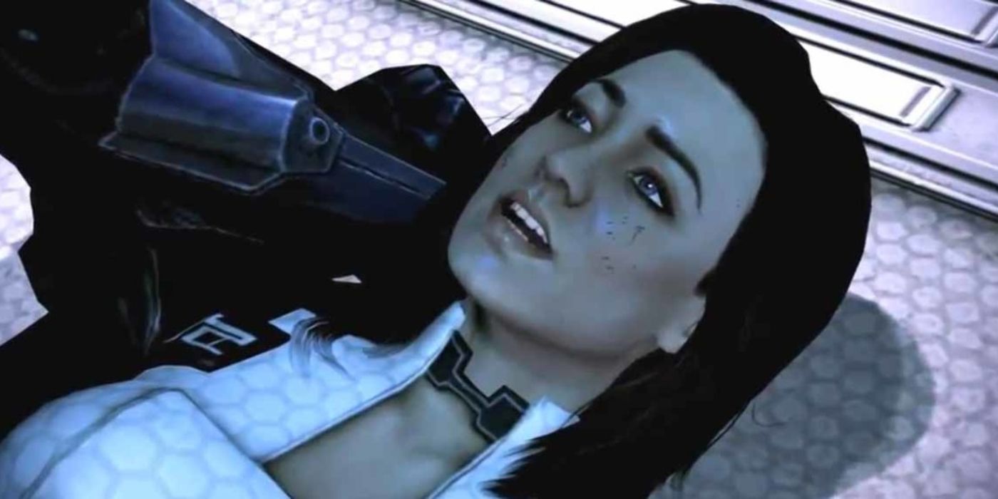 Miranda lies dying in Shepard's arms moments before her death