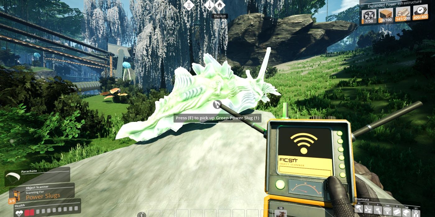 Satisfactory: Player Locating Power Slug With Object Scanner