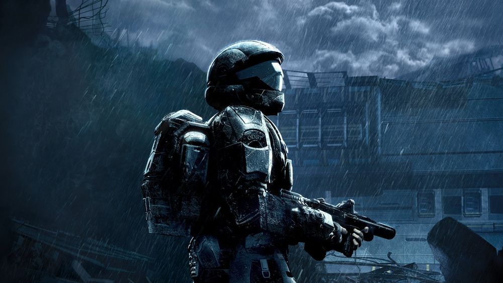 armor soldier robot rain