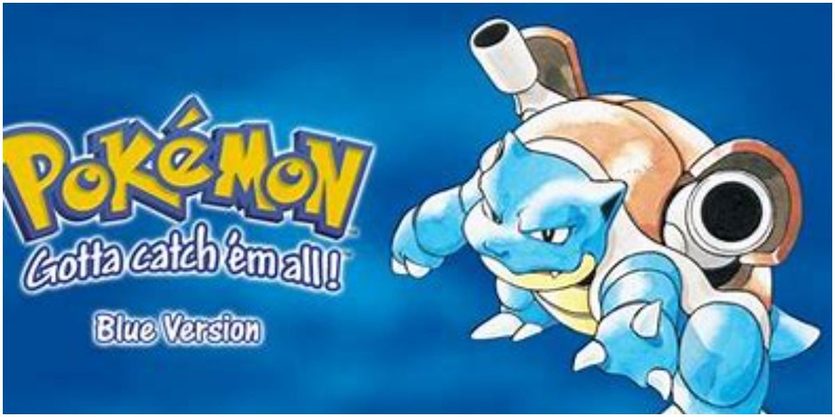 Pokemon Blue title with Blastoise.