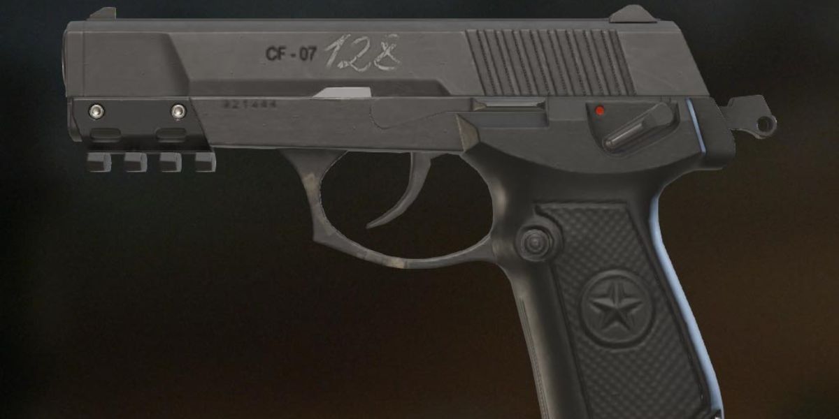 siege, pistol on a dark background