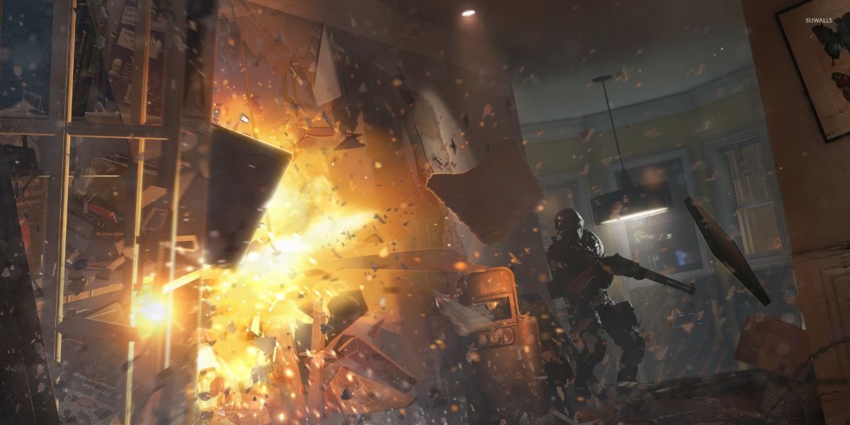siege, explosion during combat