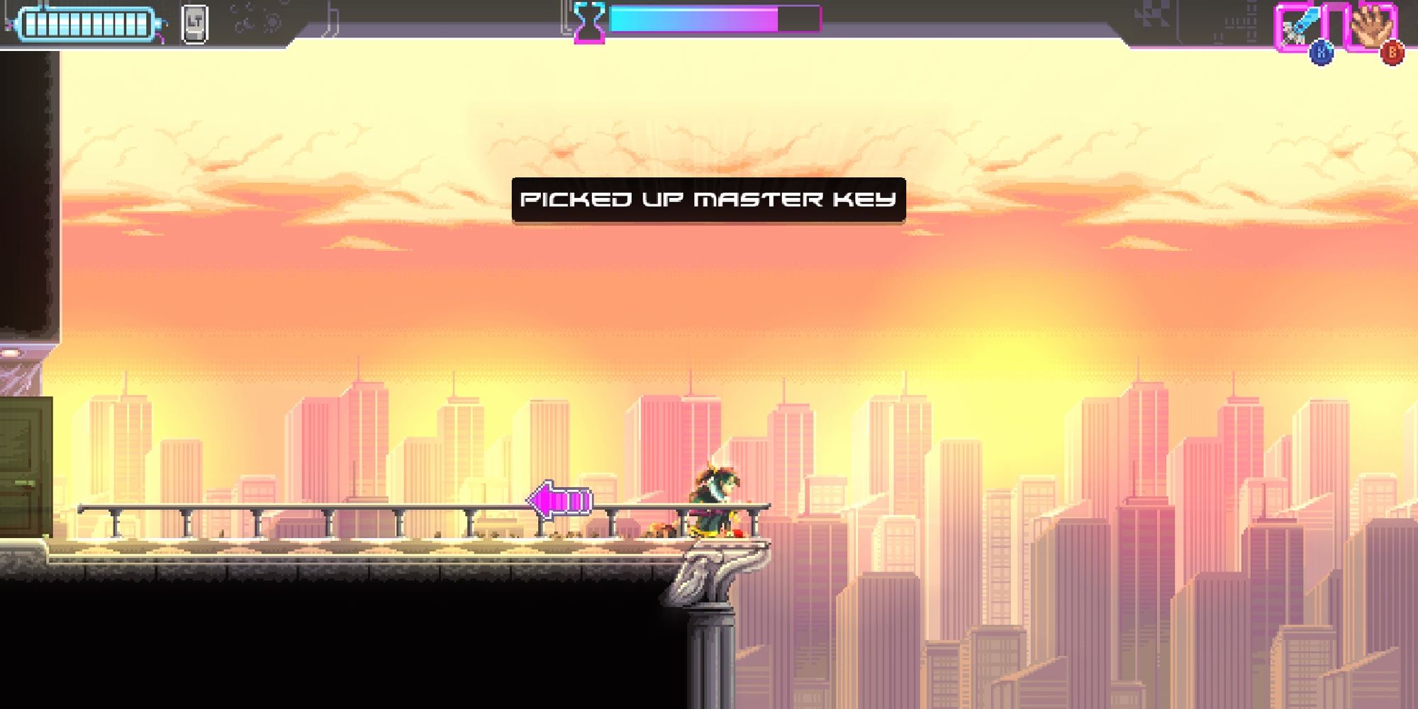 Katana Zero Protagonist ZeroPicks Up Master Key On Hotel Level