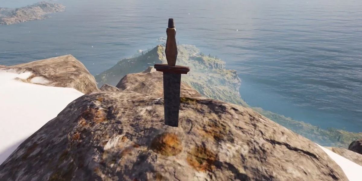 AC Odyssey A sword in a stone