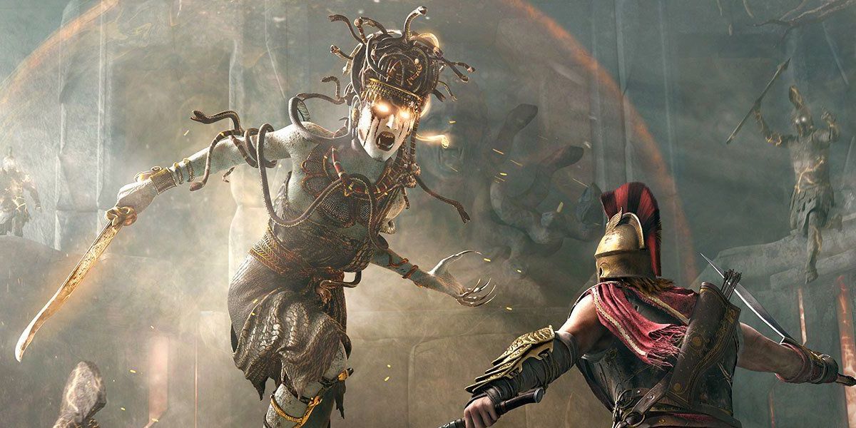 AC Odyssey The Writhing Dead Medusa attacking a character