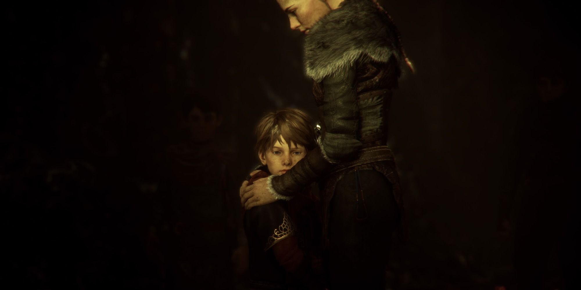 Amicia holding hugo plage tale