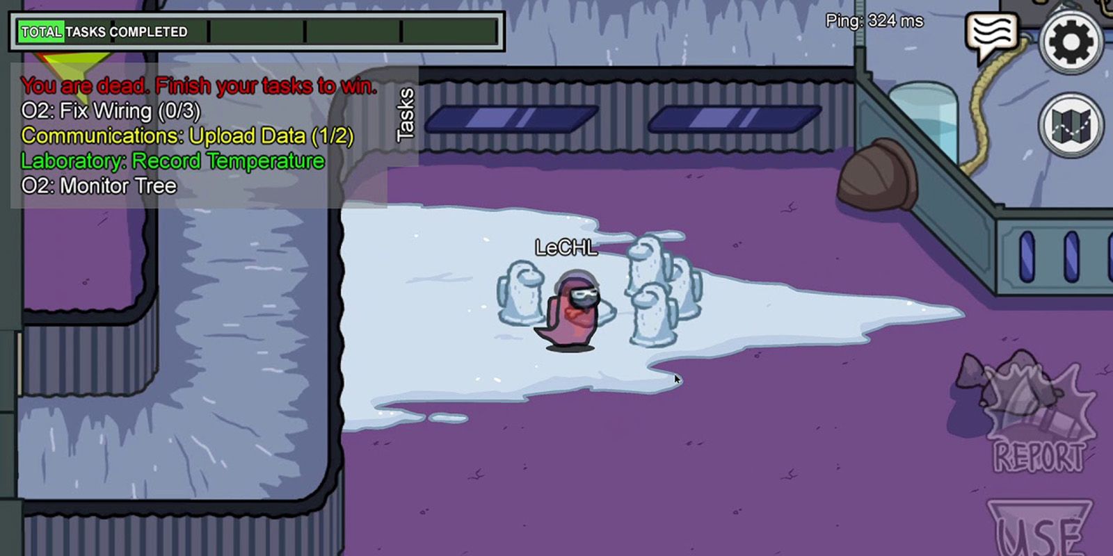 Among Us Player Finding Snowmen Finding A Dead Body