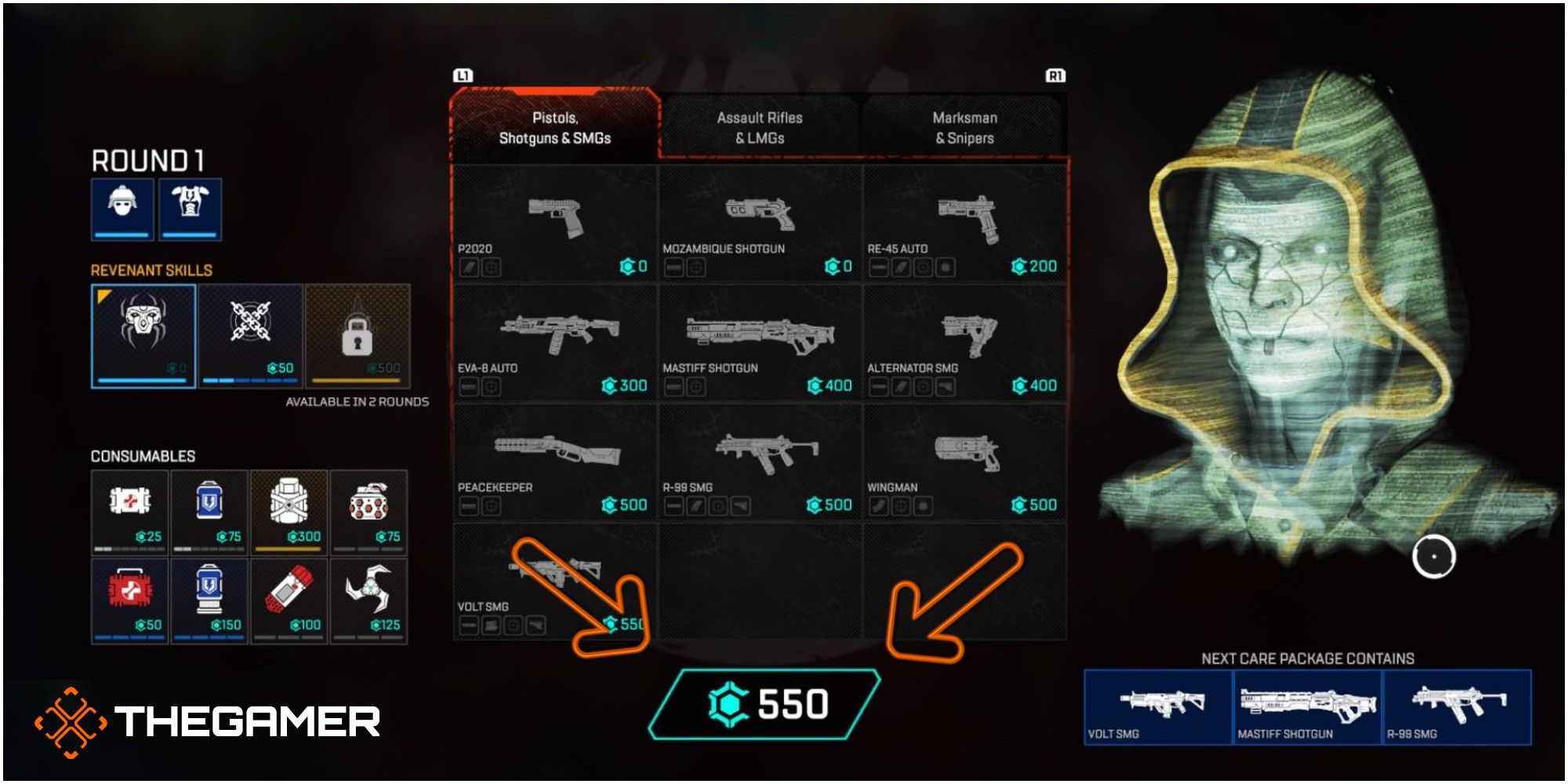 Apex Legends Arenas Purchase Weapons Screen Round Allowance
