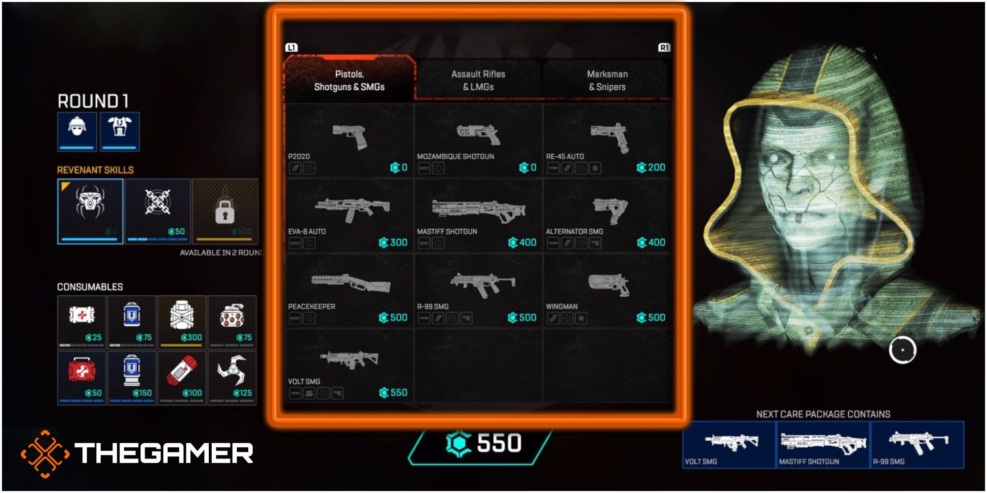 Apex Legends Arenas Purchase Weapons Screen Weapons Section