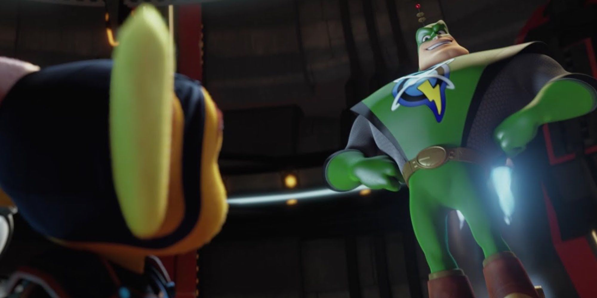 Captain qwark  standing in front of ratchet
