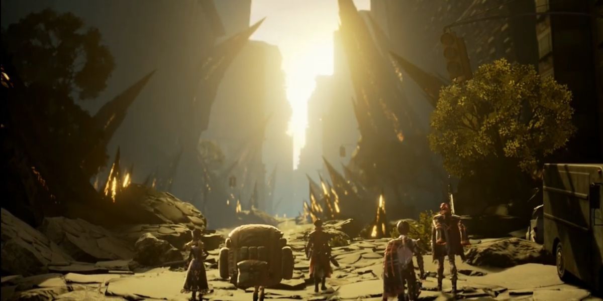  Characters Walking Off Into Distance in Code Vein's True Ending.