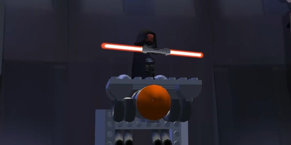 Darth Maul During The Boss Fight In LEGO Star Wars